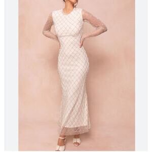 Ivy City Co Gatsby Dress In White Cream Size XL Retro Winter Wedding NWT Bride